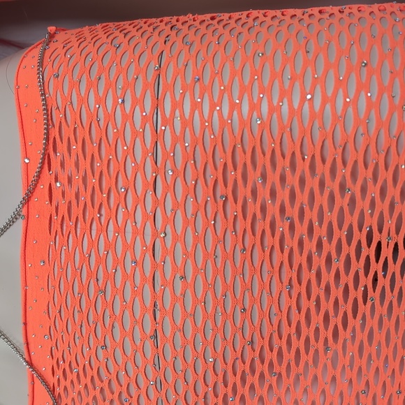 Rhinestone Fishnet Set - Top, Skirt & Gloves - Picture 2 of 4